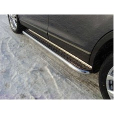 Пороги с площадкой алюминиевый лист 60 мм для Mazda CX-9 2012-2016