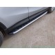 Пороги алюминиевые ТСС с накладкой серебристые для Mazda CX-5 2015-2023 артикул MAZCX515-16SL