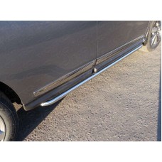 Пороги с площадкой алюминиевый лист 42 мм для Nissan Pathfinder 2014-2020