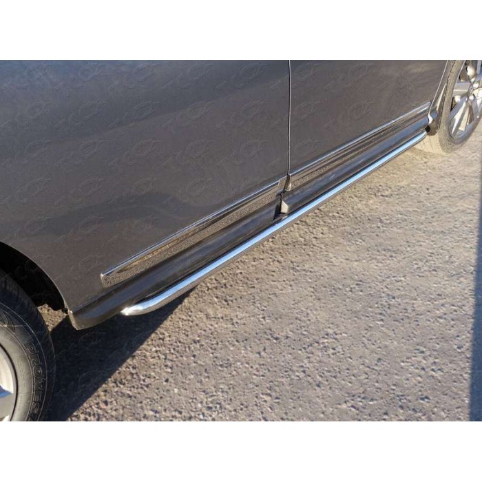 Пороги с площадкой алюминиевый лист 42 мм для Nissan Pathfinder 2014-2020 артикул NISPAT14-11