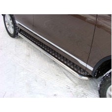 Пороги с площадкой алюминиевый лист 60 мм для Volkswagen Touareg 2014-2017