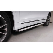 Пороги алюминиевые с пластиковой накладкой для Audi Q8 2018-2023