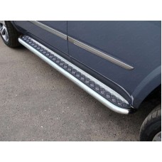 Пороги с площадкой алюминиевый лист 60 мм для Cadillac Escalade 2015-2022