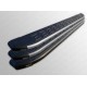 Пороги алюминиевые ТСС с накладкой серебристые для Hyundai Santa Fe 2010-2012 артикул HYUNSF11-11SL