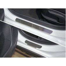 Накладки на пороги шлифованный лист 4 штуки для Kia Rio X-line 2017-2020