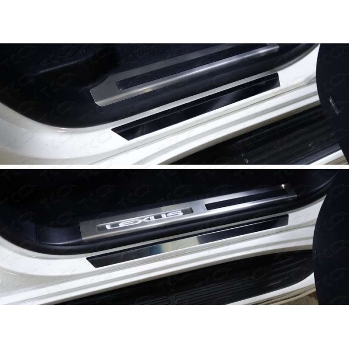 Накладки на пороги зеркальный лист  для Lexus LX-570/450d 2015-2023 артикул LEXLX450d15-03