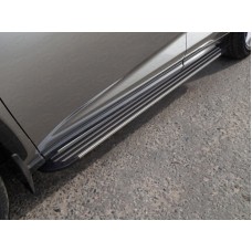 Пороги алюминиевые Slim Line Silver для Lexus NX 2017-2021