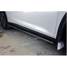 Пороги овальные с накладками 75х42 мм для Lexus RX F-Sport 2015-2023
