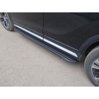 Пороги алюминиевые Slim Line Black для Mitsubishi Eclipse Cross 2018-2024