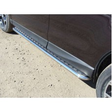 Пороги с площадкой алюминиевый лист 42 мм для Subaru Forester 2016-2018