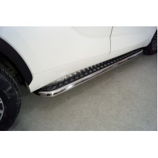 Пороги с площадкой алюминиевый лист 60 мм для Toyota Highlander 2020-2023