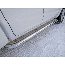 Пороги с площадкой алюминиевый лист 60 мм для Volkswagen Amarok 2016-2023