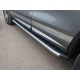Пороги алюминиевые ТСС с накладкой серебристые для Volkswagen Touareg R-Line 2014-2017 артикул VWTOUARRL14-08SL