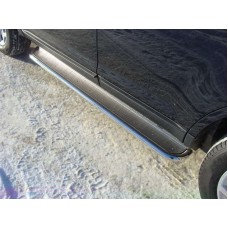 Пороги с площадкой нержавеющий лист 42 мм для Ford Edge 2013-2015