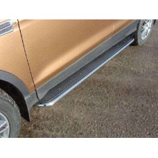 Пороги с площадкой нержавеющий лист 42 мм для Ford Explorer 2011-2015
