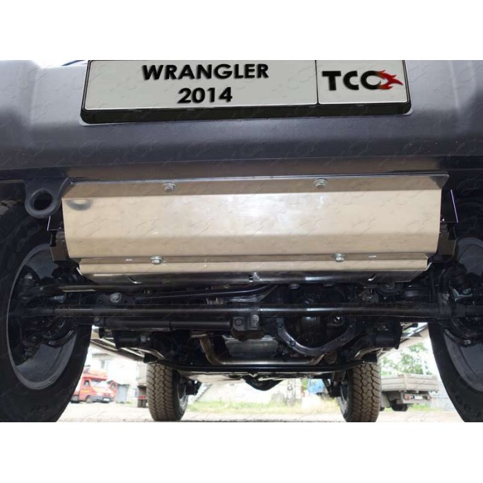 Защита блокировки стабилизатора ТСС алюминий 4 мм для Jeep Wrangler 3D/5D 2010-2018 артикул ZKTCC00069