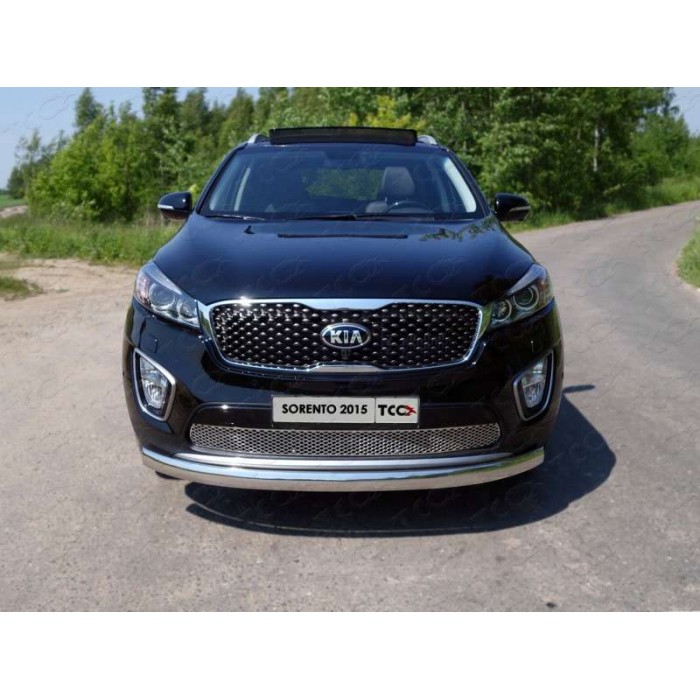 Накладка решётки радиатора лист для Kia Sorento Prime 2015-2017 артикул KIASOR15-06