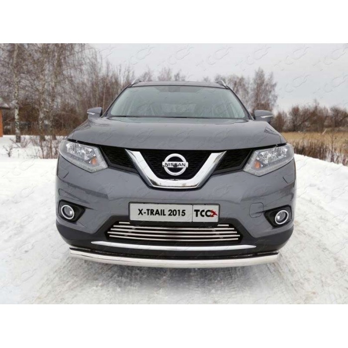 Накладка решётки радиатора нижняя 16 мм для Nissan X-Trail 2015-2018 артикул NISXTR15-08