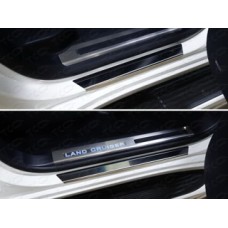 Накладки на пороги с гибом зеркальный лист для Toyota Land Cruiser 200 2015-2023