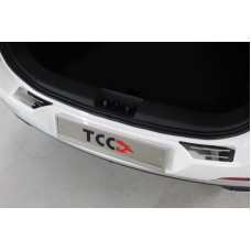 Накладки на задний бампер лист зеркальный с полосой 2 шт для Chery Tiggo 7 Pro 2020-2022