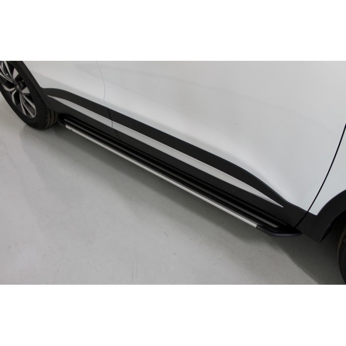 Пороги алюминиевые Slim Line Silver для Chery Tiggo 7 Pro 2020-2023 артикул CHERTIG7P20-32S