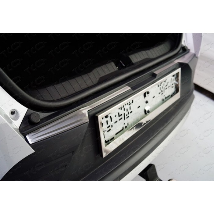 Накладки на задний бампер лист шлифованные с полосой 2 шт для Renault Arkana 2019-2023 артикул RENARK19-10