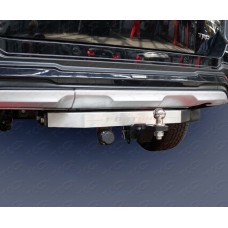 Фаркоп оцинкованный, крюк Е нерж., надпись Fortuner для Toyota Fortuner 2017-2023