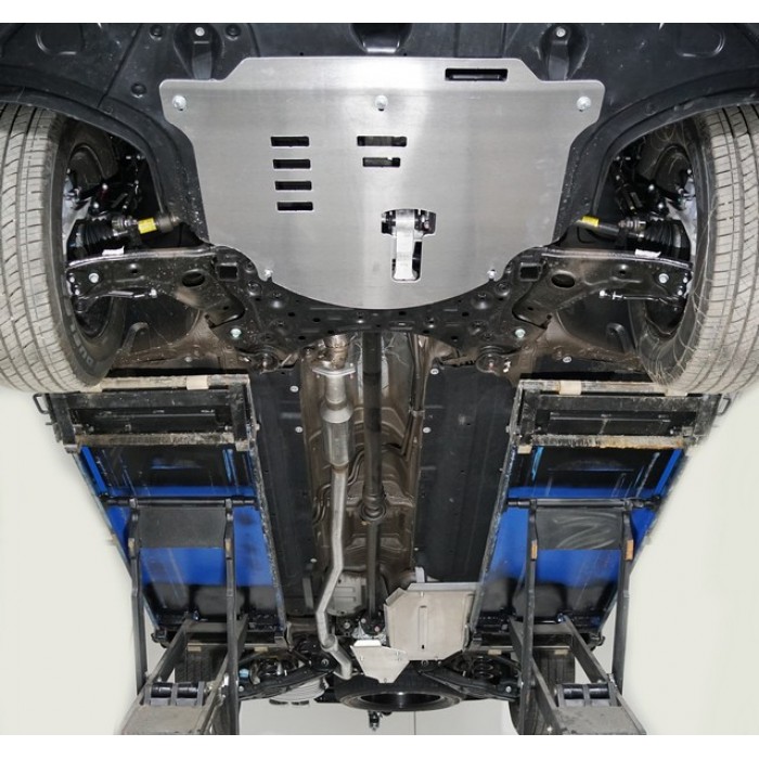 Защиты комплект ТСС, алюминий 4 мм (картер и КПП, заднего редуктора, бака) для Hyundai Palisade 2020-2023 артикул ZKTCC00485K