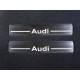 Накладки на пороги на пластик шлифованный лист надпись Audi 2 штуки для Audi Q5 2016-2023 артикул AUDIQ517-07