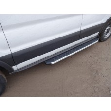 Порог алюминиевый ТСС с накладкой левый 1720 мм для Ford Transit FWD L2 2014-2022