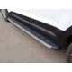 Пороги алюминиевые ТСС с накладкой серые для Hyundai Creta 2016-2021 артикул HYUNCRE16-06GR