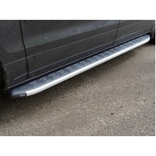 Пороги алюминиевые ТСС с накладкой для Hyundai H1 Starex 2007-2018