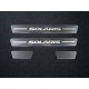 Накладки на пороги шлифованный лист надпись Solaris 4 штуки для Hyundai Solaris 2018-2023 артикул HYUNSOL17-09