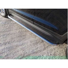 Пороги с площадкой нержавеющий лист 60 мм для Hyundai Tucson 2015-2018