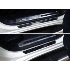 Накладки на пороги лист зеркальный надпись Lexus 4 штуки для Lexus LX-450d 2015-2022