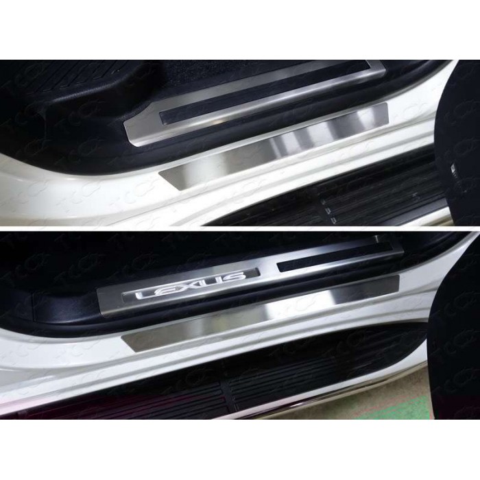 Накладки на пороги шлифованный лист для Lexus LX-570/450d 2015-2023 артикул LEXLX450d15-04