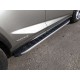Пороги алюминиевые ТСС с накладкой серебристые для Lexus NX-200 2014-2017 артикул LEXNX20014-20SL