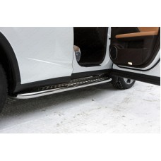 Пороги с площадкой алюминиевый лист 60 мм для Lexus RX F-Sport 2015-2023
