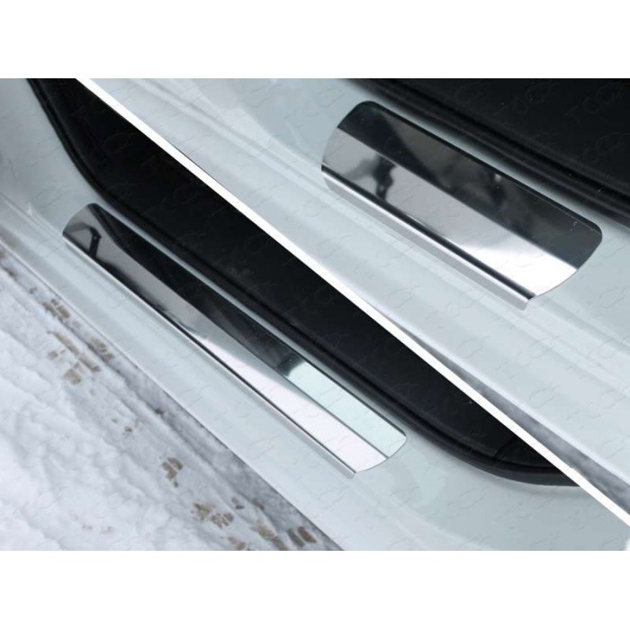 Накладки на пороги зеркальный лист  для Mazda 6 2015-2023 артикул MAZ615-03