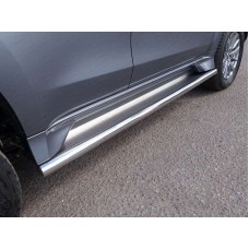 Пороги с площадкой нержавеющий лист 60 мм для Mitsubishi Pajero Sport 2016-2020