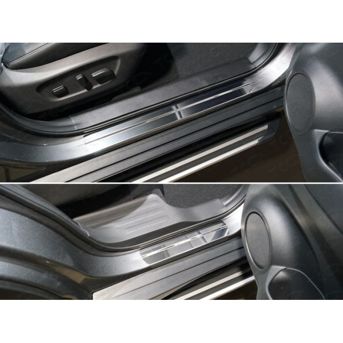 Накладки на пороги зеркальный лист 4 штуки для Nissan X-Trail T32 2018-2022 артикул NISXTR18-01
