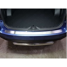 Накладка на задний бампер шлифованный лист для Subaru Forester 2016-2018