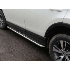 Пороги с площадкой алюминиевый лист 42 мм для Toyota RAV4 2015-2019