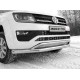 Защита передняя двойная с решеткой 76-42 мм для Volkswagen Amarok 2016-2023 артикул VWAMAR17-34