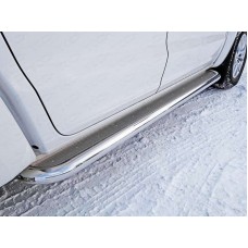 Пороги с площадкой нержавеющий лист 60 мм для Volkswagen Amarok 2016-2023