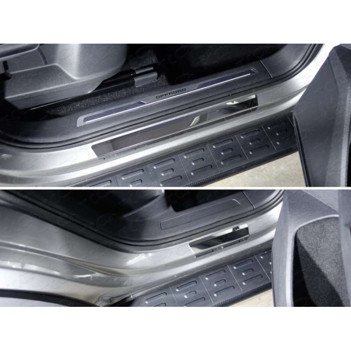 Накладки на пороги внешние зеркальный лист 4 шт для Volkswagen Tiguan 2016-2023 артикул VWTIG17-28