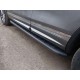 Пороги алюминиевые ТСС с накладкой чёрные для Volkswagen Touareg R-Line 2014-2017 артикул VWTOUARRL14-08BL