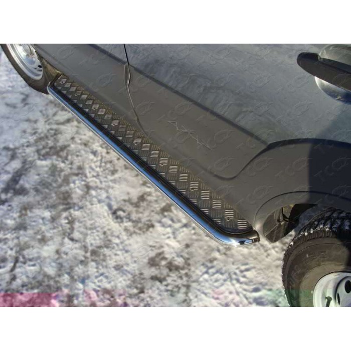 Пороги с площадкой алюминиевый лист 42 мм для Chevrolet Niva 2009-2020 для Chevrolet Niva 2009-2020