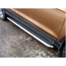 Пороги с площадкой нержавеющий лист 60 мм для Ford Kuga 2013-2016