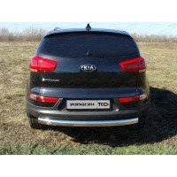 Защита заднего бампера овальная 75-42 мм для Kia Sportage 2014-2015